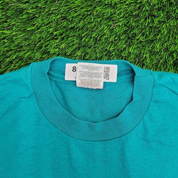 Vintage 90s Hanes Llama Shirt M/L 21x26 Blue Animals - Picture 6 of 12